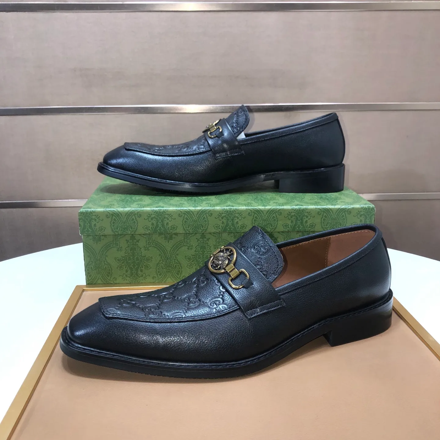 Men's men's shoes💰460💰【GUCCI】 (Niuli) new style🍀Gucci* - top version Gucci new leather shoes! It is made of imported original materials and has a comfortable first layer of cowhide lining! Original wear-resistant rubber outsole! High quality products! Code number 38-45 (45 customized)